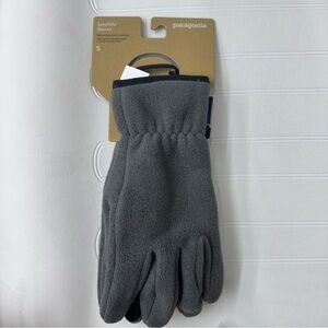 Patagonia Synchilla Fleece Gloves Medium Polyester Blue Black Made USA Small